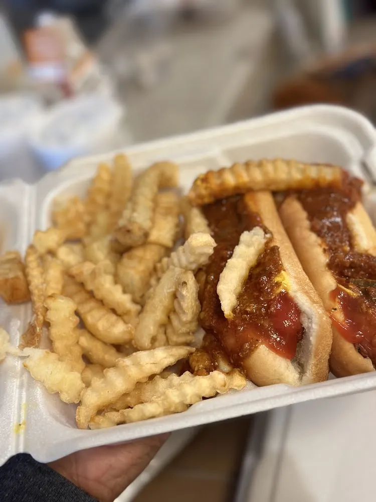 Chili Dog and Fries