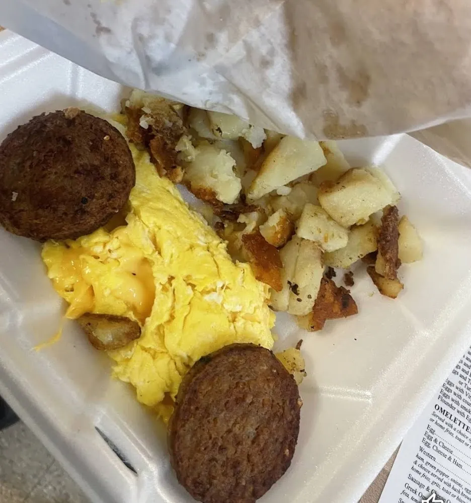 Grits Hashbrown Egg Sausage