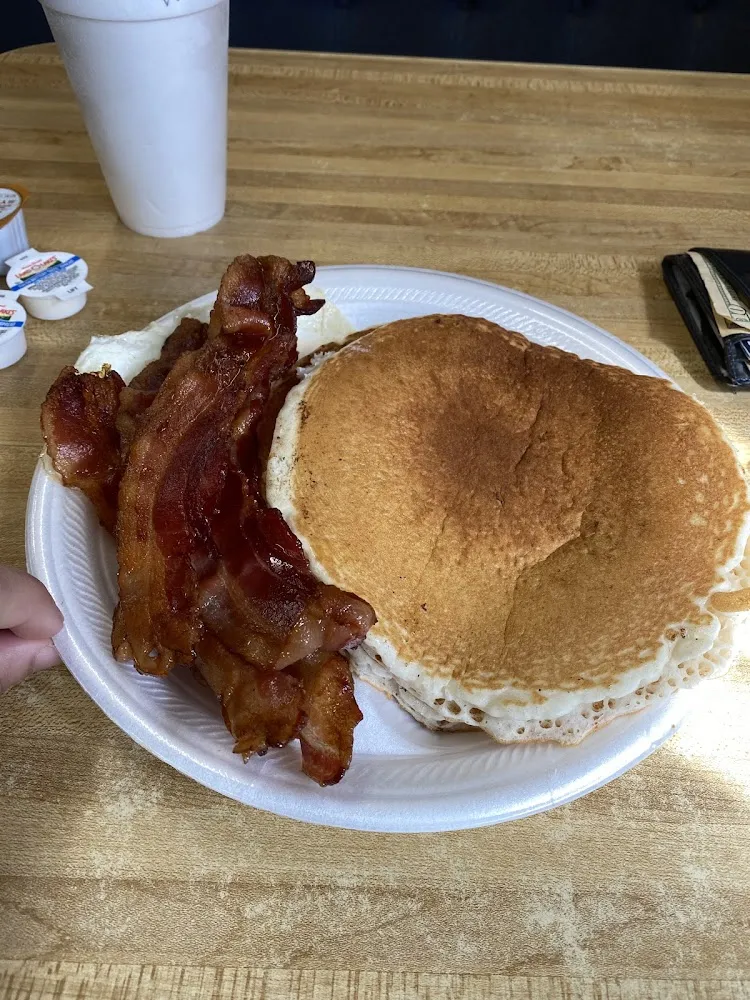 Pancakes Eggs and Bacon