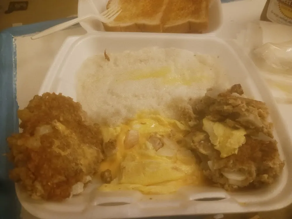 Salmon Patty's Breakfast Combo with Grits